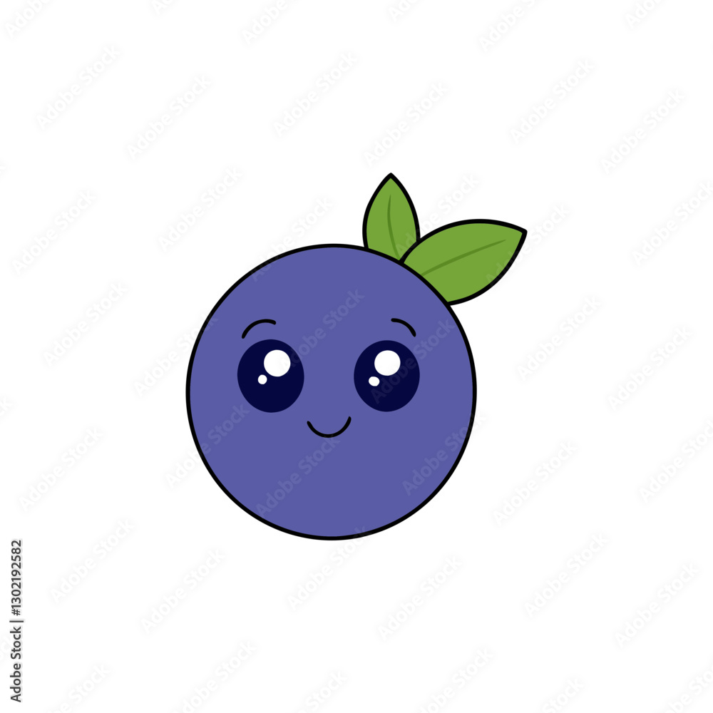 Fototapeta premium Cute blueberry cartoon vector