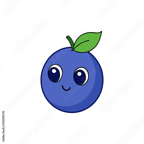Cute blueberry cartoon vector