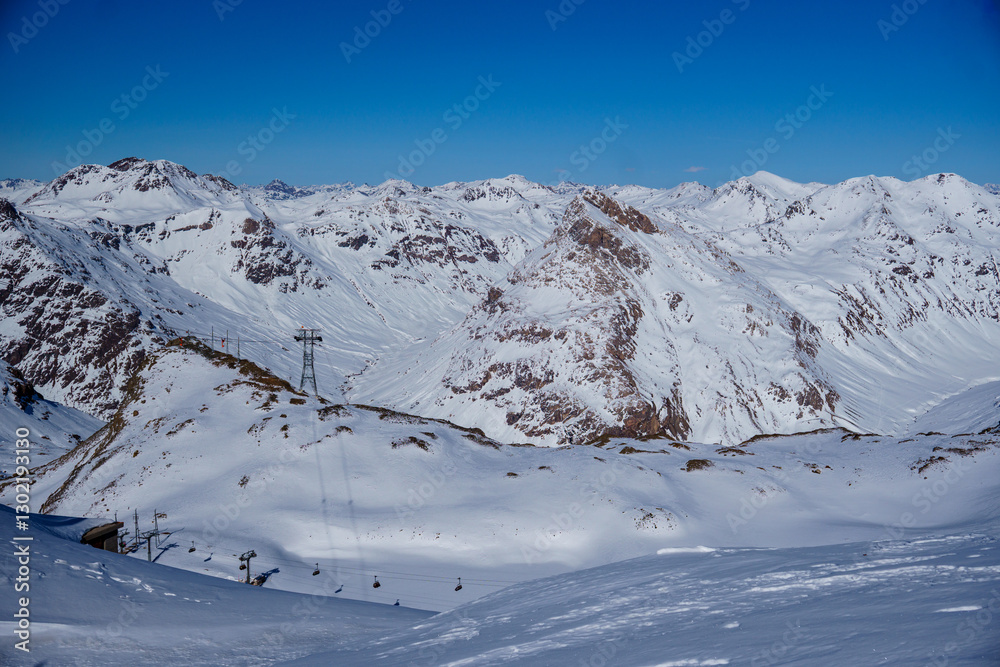 Fascinating glacier world of Piz Lagalb and the ski resort of Pontresina in Graubünden, Switzerland. Fascinating glacier world of Piz Lagalb and the ski resort of Pontresina in Graubünden, Switzerland.