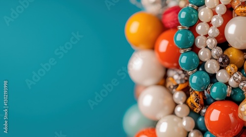 Eco-friendly shopping at thrift markets Concept, Vibrant Vintage Jewelry Crafted from Recycled Materials Showcasing Colorful Beads and Unique Designs