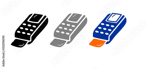 POS Terminal vector icons. Terminal payment. POS Terminal. Contactless NFC payment terminal
