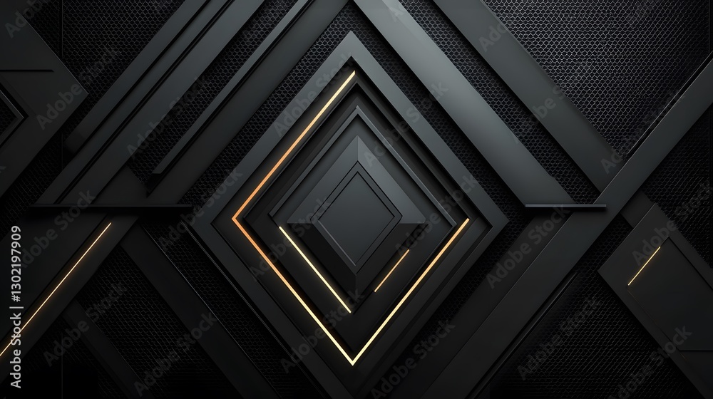 Fototapeta premium Striking black and gold geometric background with bold shapes creating a modern and sophisticated visual experience