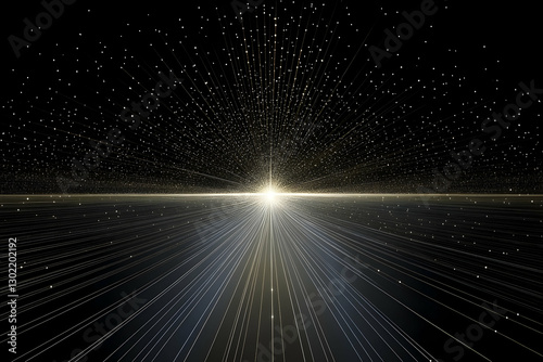 Wallpaper Mural Abstract light trails create perspective converging at bright point of origin Torontodigital.ca