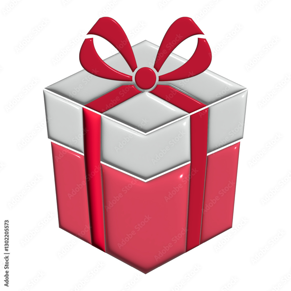 3D rendered gift box with red ribbon for design elements, isolated on transparent background 3D rendered gift box with red ribbon for design elements, isolated on transparent background