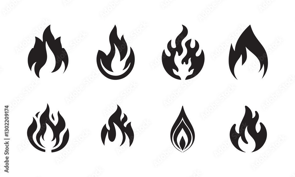 black and white fire icon. generative ai black and white fire icon. generative ai