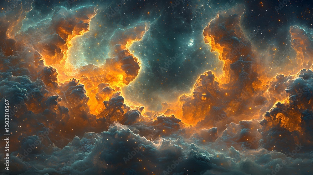 Vibrant and colorful sky filled with dynamic clouds creating a stunning display of natural beauty at sunset Vibrant and colorful sky filled with dynamic clouds creating a stunning display of natural beauty at sunset