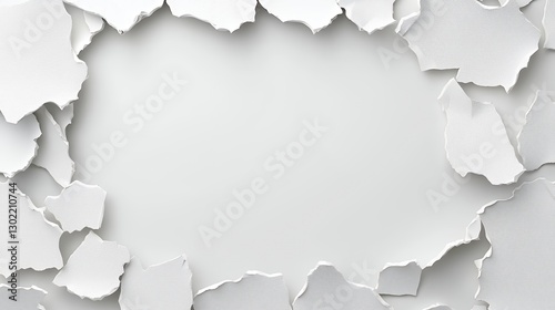 Torn Paper Frame with Blank Space for Text or Design Elements