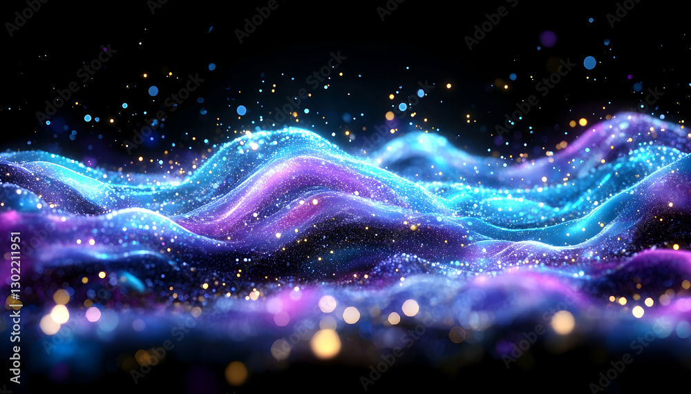 Fototapeta premium Abstract Digital Waves of Light (1)