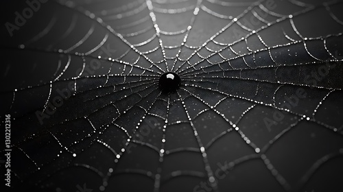 Abstract background with a spider web pattern on a black canvas,