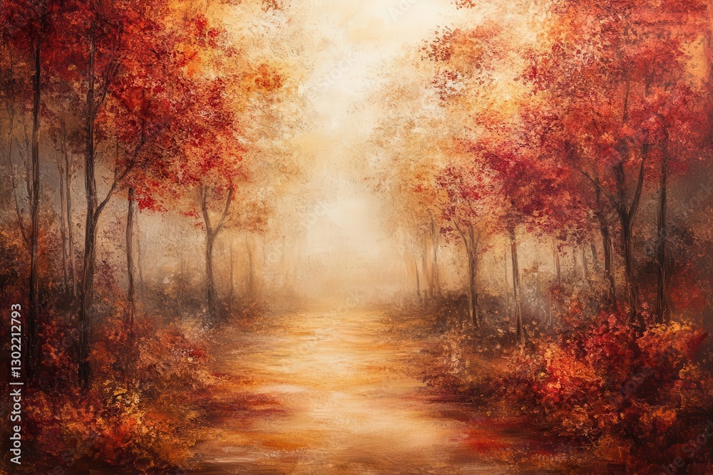 ethereal autumn forest bathed in golden light, fog weaving through crimson and amber trees, creating a dreamlike atmosphere of warmth and tranquility ethereal autumn forest bathed in golden light, fog weaving through crimson and amber trees, creating a dreamlike atmosphere of warmth and tranquility