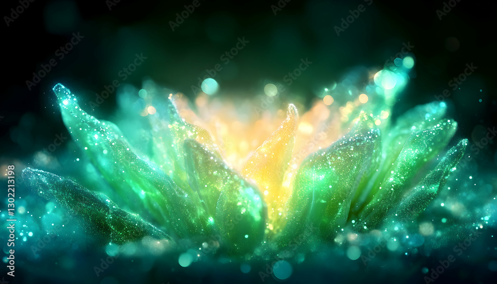 Obraz premium Abstract flower glowing light