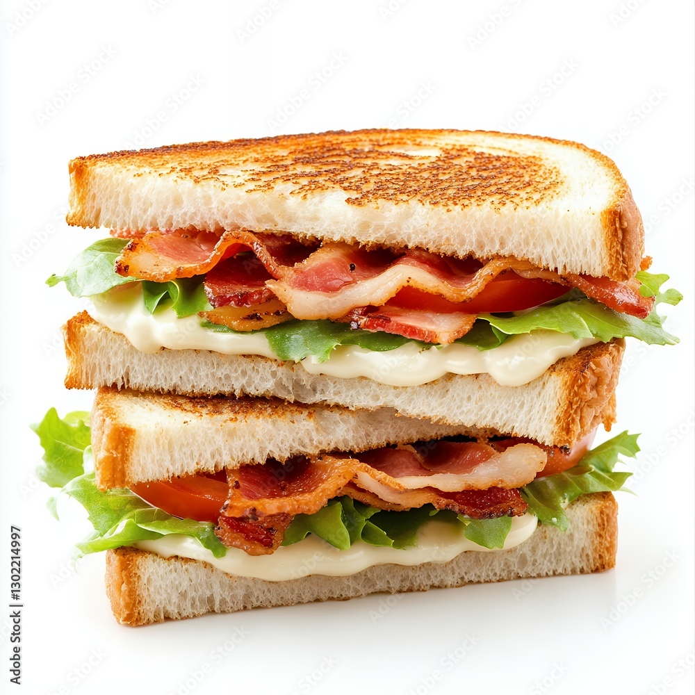 Crispy Bacon Lettuce Tomato Sandwich on Toasted Bread Crispy Bacon Lettuce Tomato Sandwich on Toasted Bread