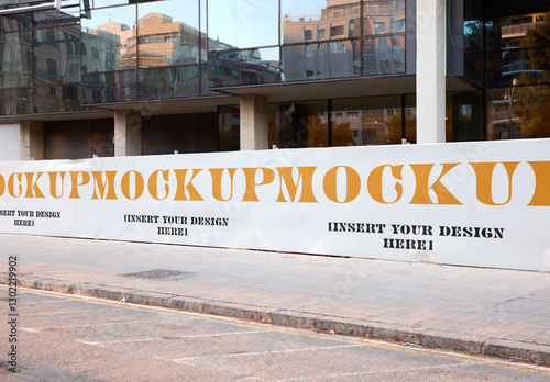 Metal Fence Surrounds Building Construction in Barcelona