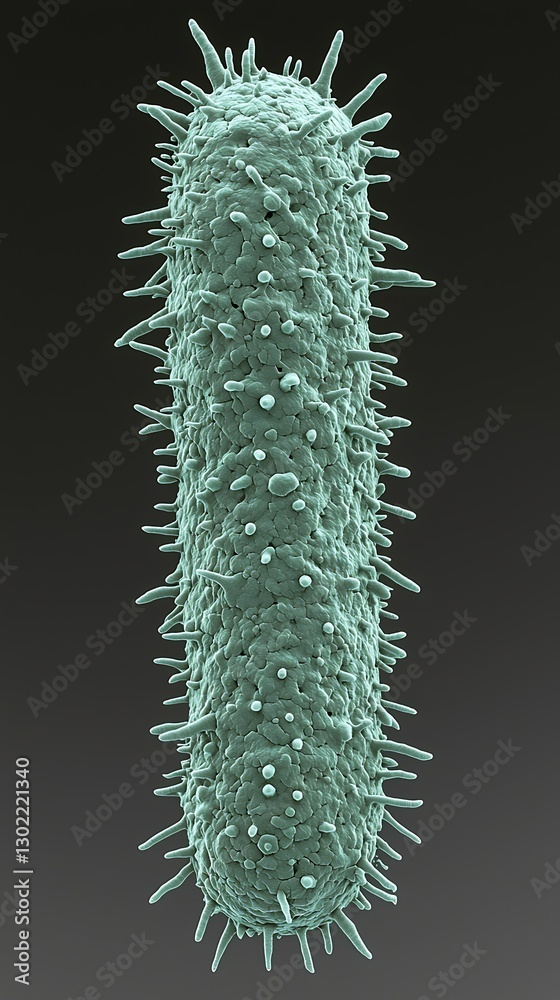 Naklejka premium Bacteria Closeup Microbe isolated on gray