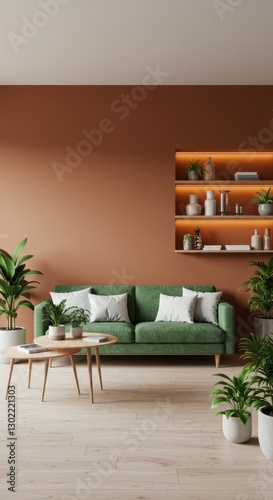 Warm Earthy Living Room with Modern Design