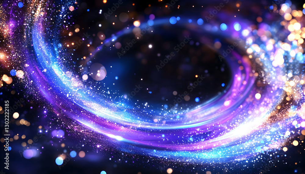 Abstract swirling lights, dark background Abstract swirling lights, dark background