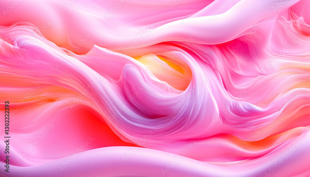 Obraz premium Abstract swirling pink and yellow liquid