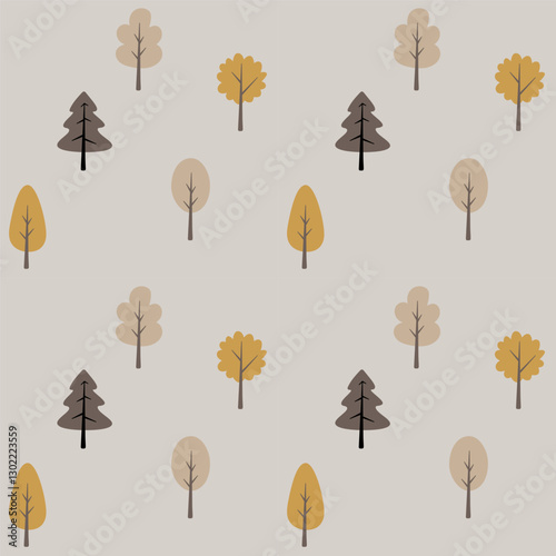 Seamless pattern with autumn forest