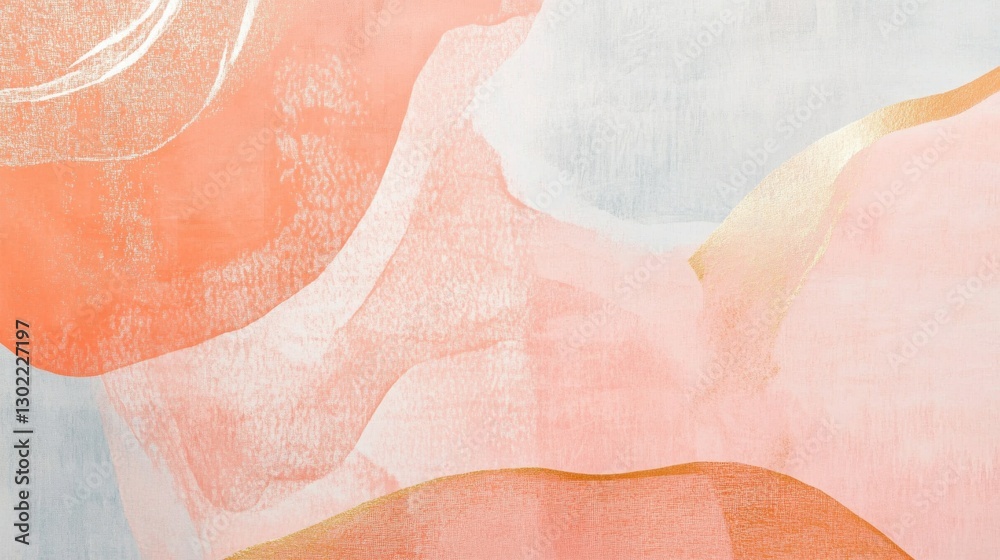 Fototapeta premium Elegant coral strokes create a soothing atmosphere with delicate patterns and pastel hues in contemporary design