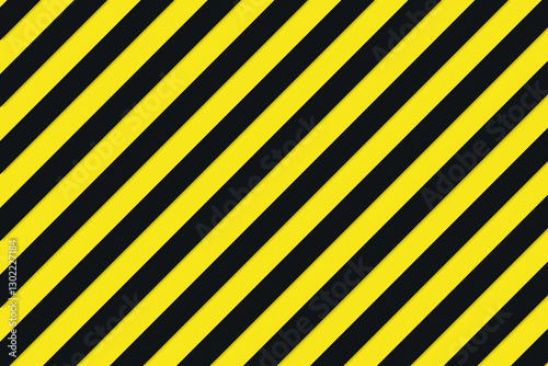 立体的な黒いバーが斜めに並ぶ立ち入り禁止の黒と黄色の縞模様