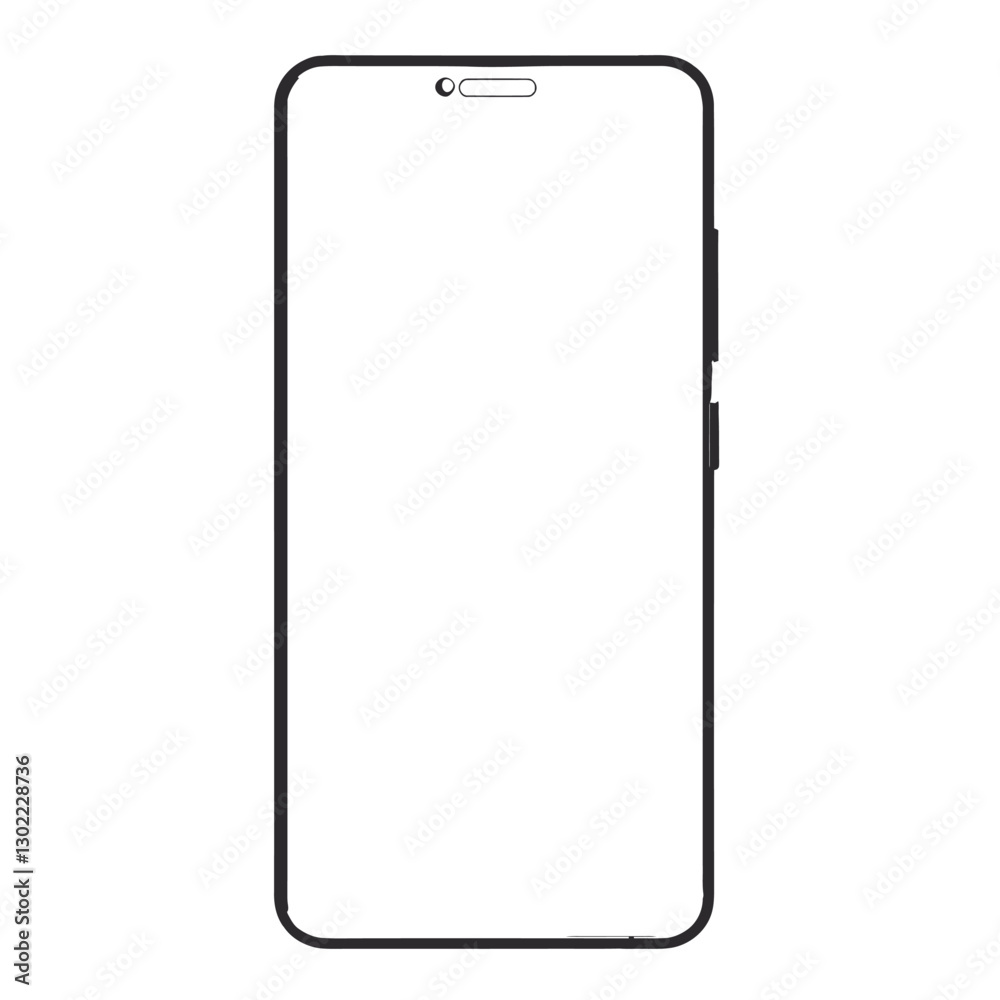 Smartphone outline mock up template Smartphone outline mock up template