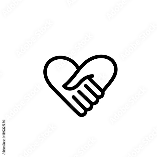 Heart Care Vector Icon. Icon representing an agreement, symbolizing peace treaties and mutual understanding.