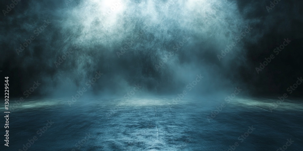 Dark background, fog, and smoke in the center of an empty stage, cinematic lighting Dark background, fog, and smoke in the center of an empty stage, cinematic lighting