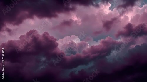 Dramatic weather scene in rich burgundy and deep blue. Geometric harmony presented through stormy skies, high tension, sophisticated and elegant style.