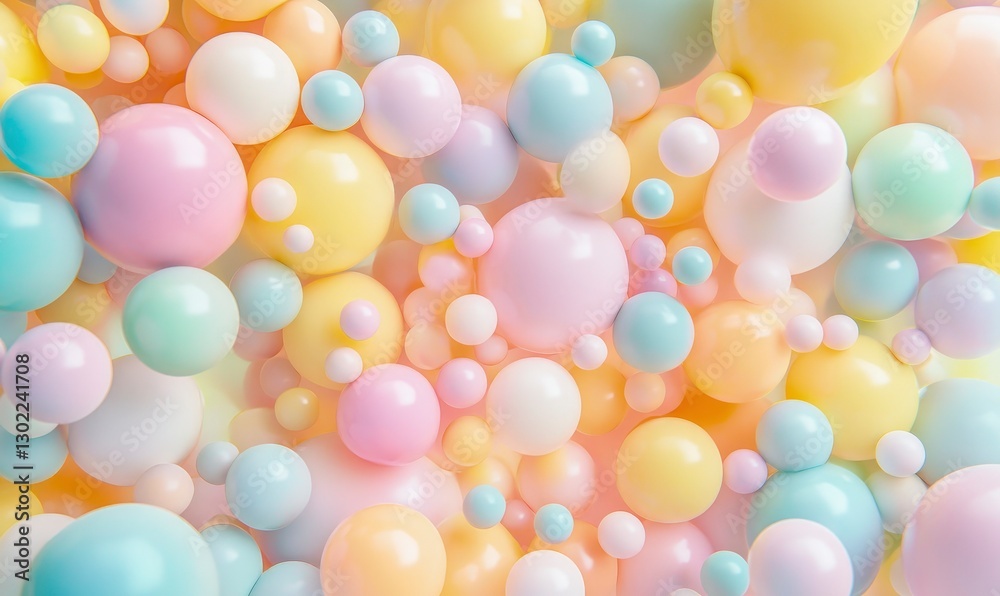 background of pastel-colored spheres and balls, creating an abstract pattern with soft colors and shapes background of pastel-colored spheres and balls, creating an abstract pattern with soft colors and shapes