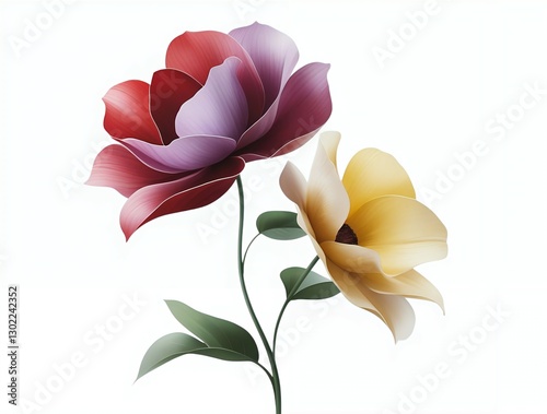 Flower with finely detailed texture and smooth color transitions