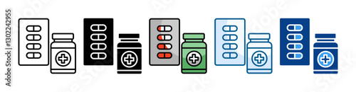 Vitamin And Supplements Icon Set Multiple Style Collection
