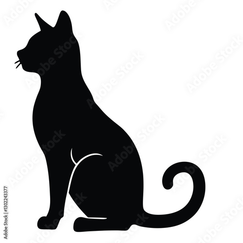 Modern Devon Rex cat silhouette icon for logos, branding, and pet business designs