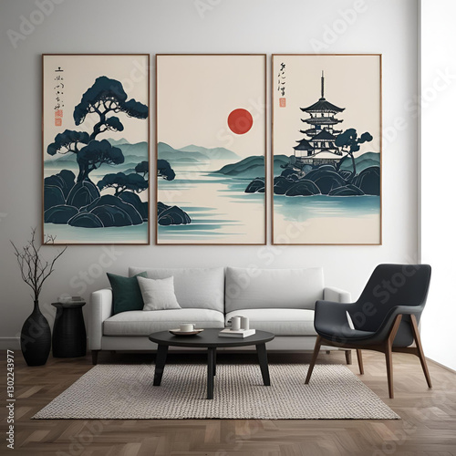 Japanese-inspired minimalist landscape