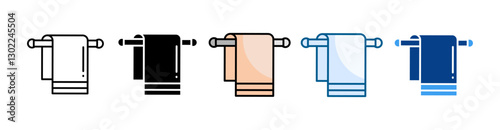 Towel Rack Icon Set Multiple Style Collection