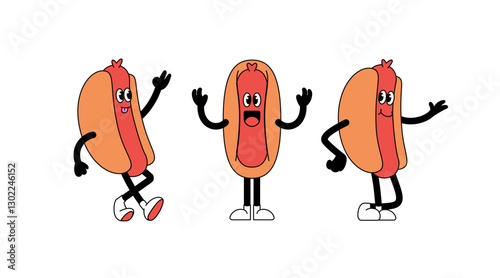 Hot dog character with arms and legs cartoon character mascot