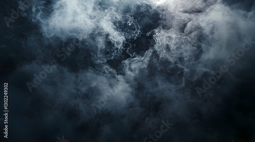 Abstract dark foggy backdrop with a gritty texture and smooth transitions from black to gray