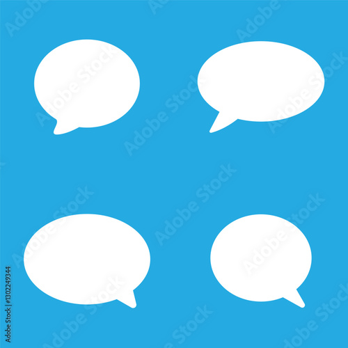Blank empty speech bubble vector icon in flat style Dialogue box on white isolated background Speech message concept.