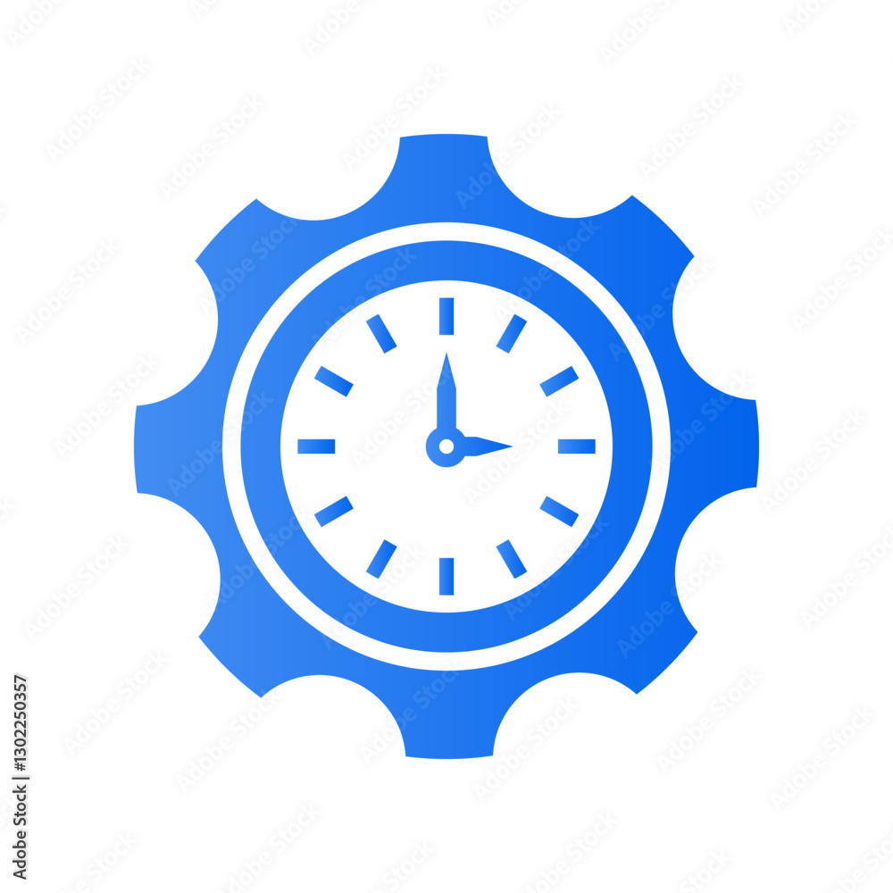 Time Management & Precision Symbol, clean and modern logo featuring a gear with an integrated clock face, symbolizing time management, precision, and efficiency. Time Management & Precision Symbol, clean and modern logo featuring a gear with an integrated clock face, symbolizing time management, precision, and efficiency.