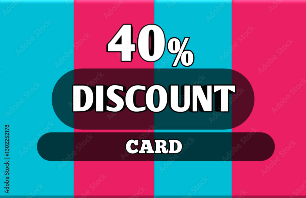 Fototapeta premium 40 percent discount card 40% discount voucher 40% discount shopping card