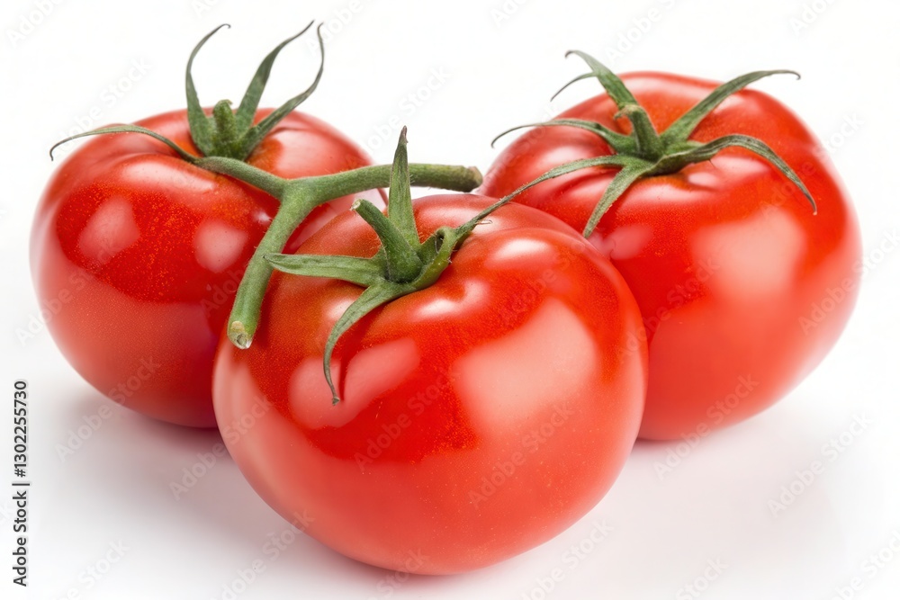 Fresh Ripe Red Tomatoes Isolated on a White Background for Culinary Use and Healthy Eating. Generative AI Fresh Ripe Red Tomatoes Isolated on a White Background for Culinary Use and Healthy Eating. Generative AI
