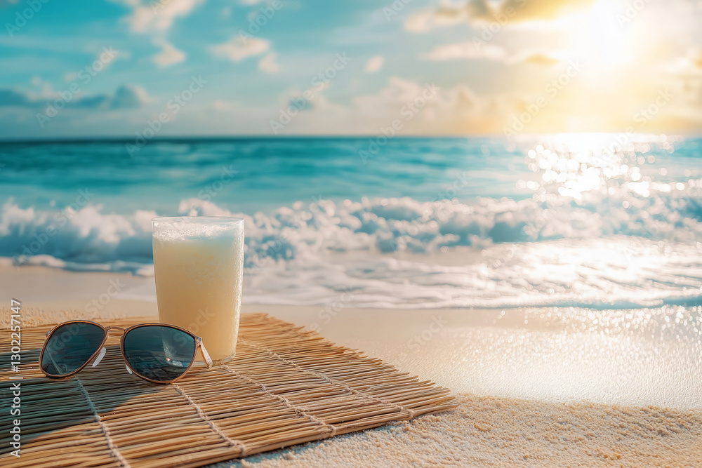 A serene scene of a product placed