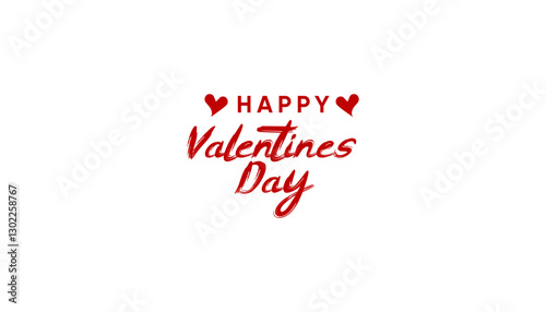 Happy Valentines Day Red Hearts Romantic Love Festive Greeting