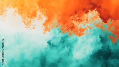 35. A vibrant gradient blending sunny orange and bright teal for a playful and energetic look