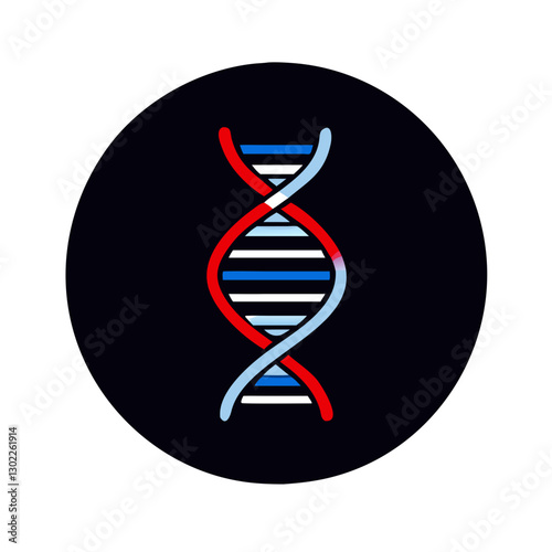 DNA double helix graphic design in modern style on black background