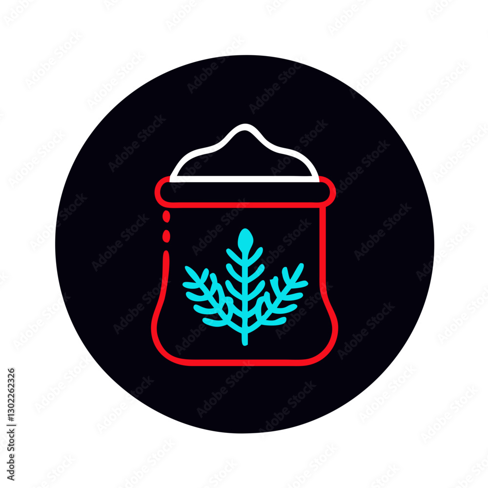 Stylized bag with snow and pine branch design Stylized bag with snow and pine branch design