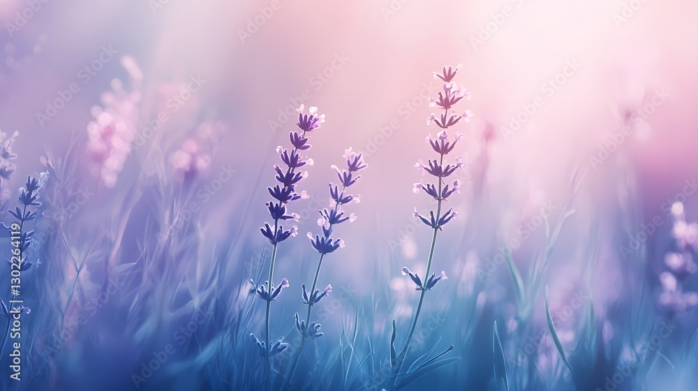 Obraz premium 2. A subtle gradient blending cool blue and soft lavender tones to create a sense of calm and relaxation