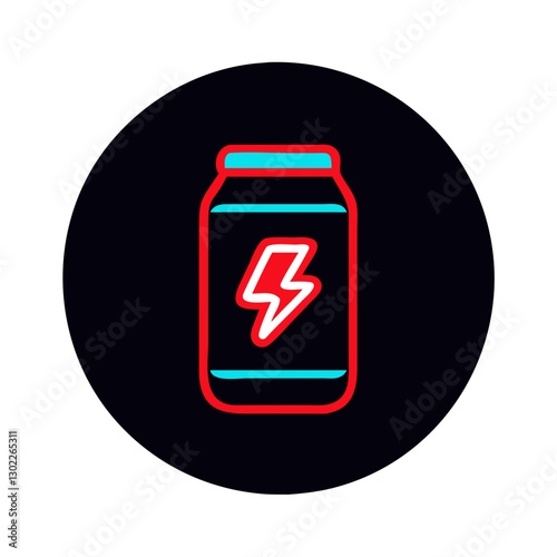 Energy drink can with lightning bolt logo