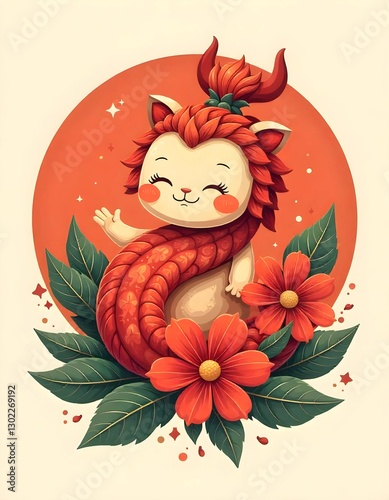 animal cartoon character in vector art style illustration
