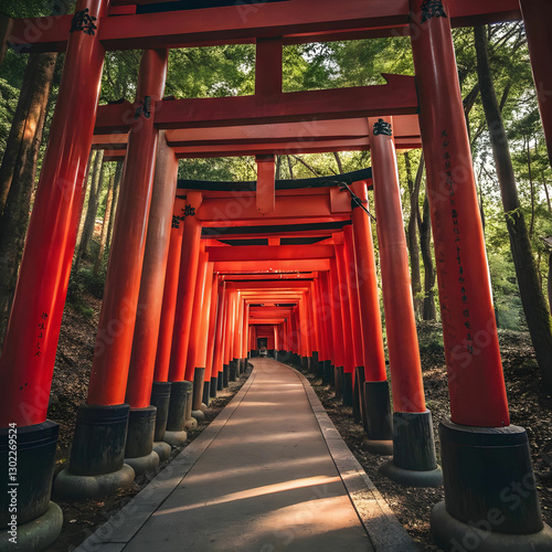 the red torii gates walkway at fushimi inari taish