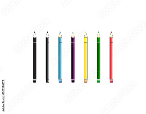 set of colored pencils